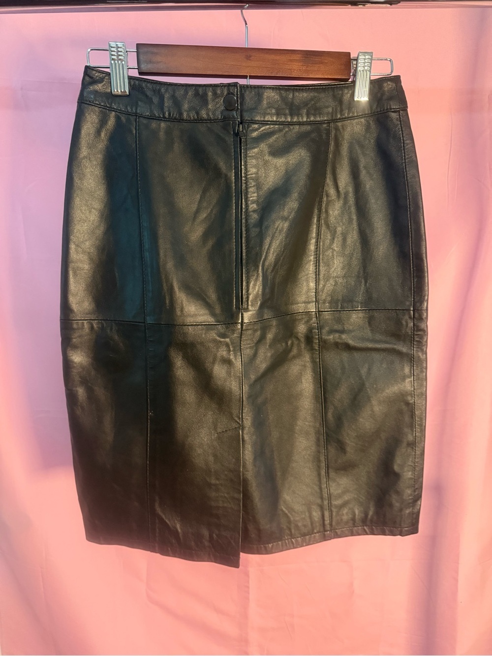 Coldwater Creek Black Leather Pencil Skirt 100% Leather - Picture 2 of 3